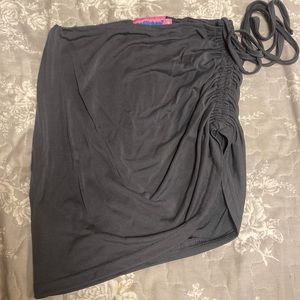 Xs Edikted Frankie Asymmetric drawstring skirt set.